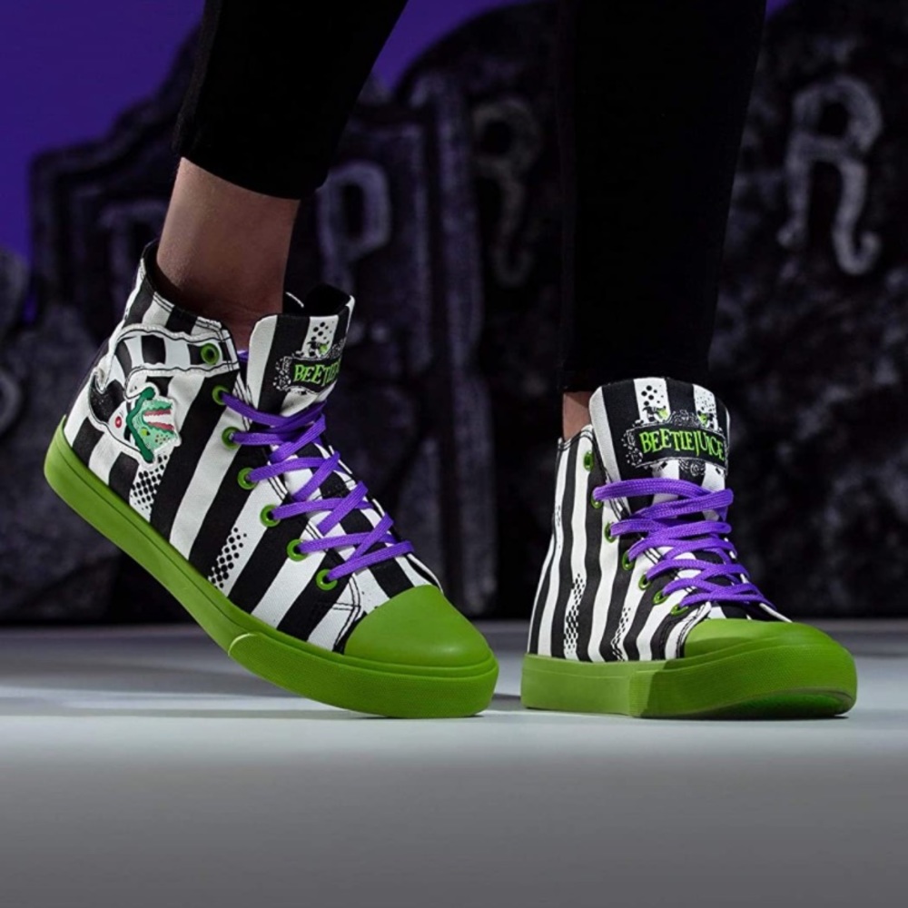 Beetlejuice Striped Unisex Sneakers!